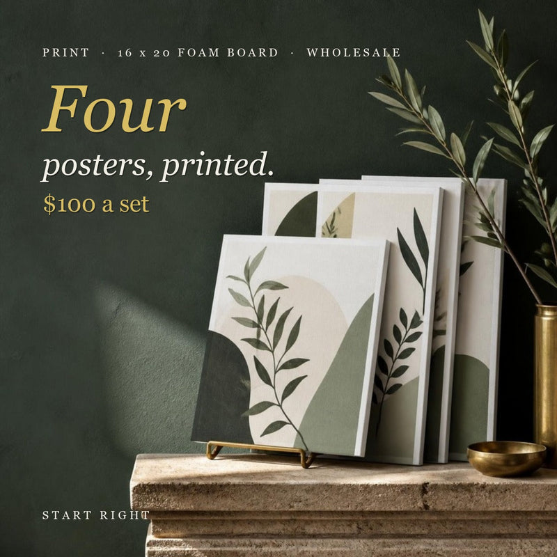 Foam Board Poster Set of Four, Wholesale