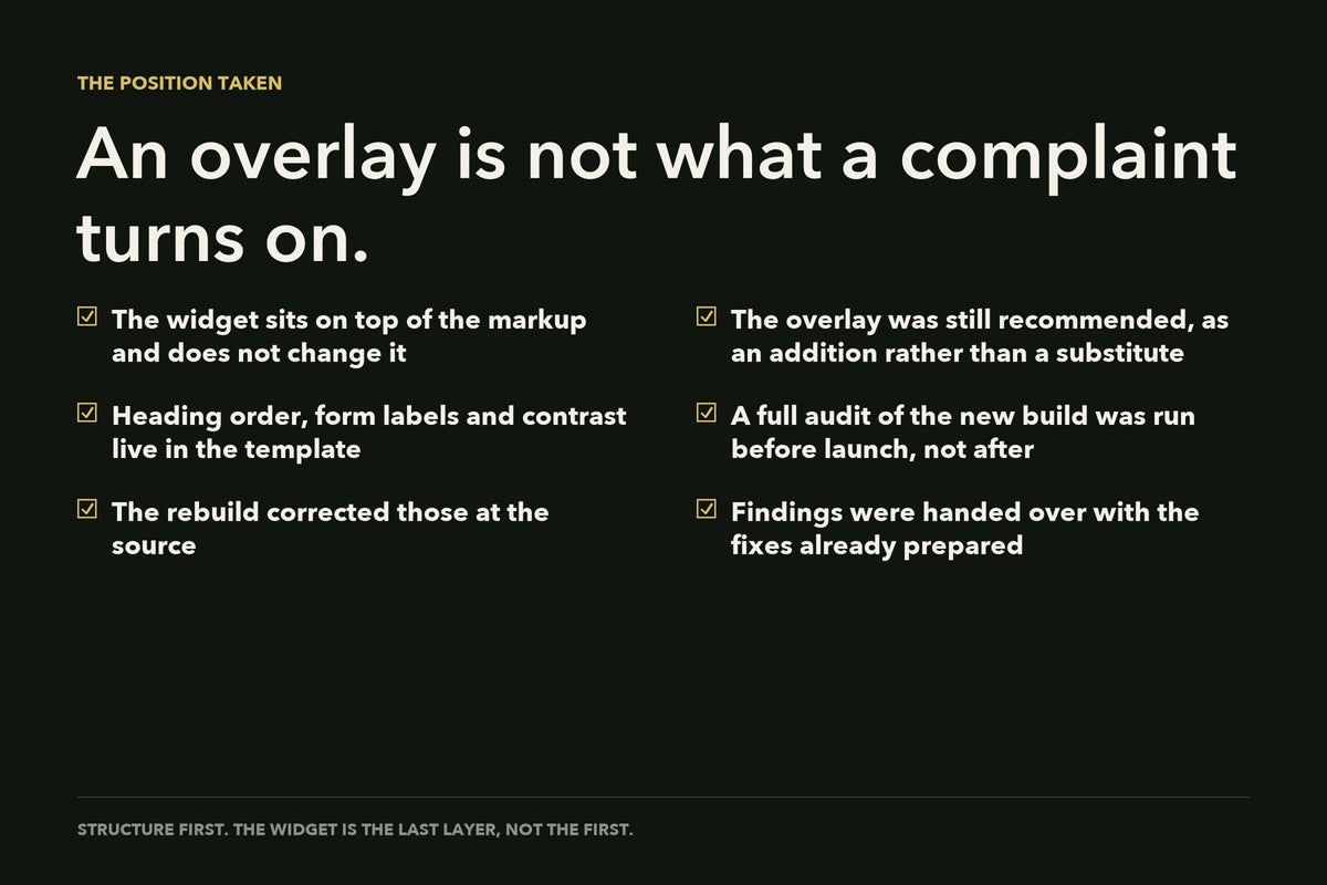 Why the fixes went into the markup rather than on top of it