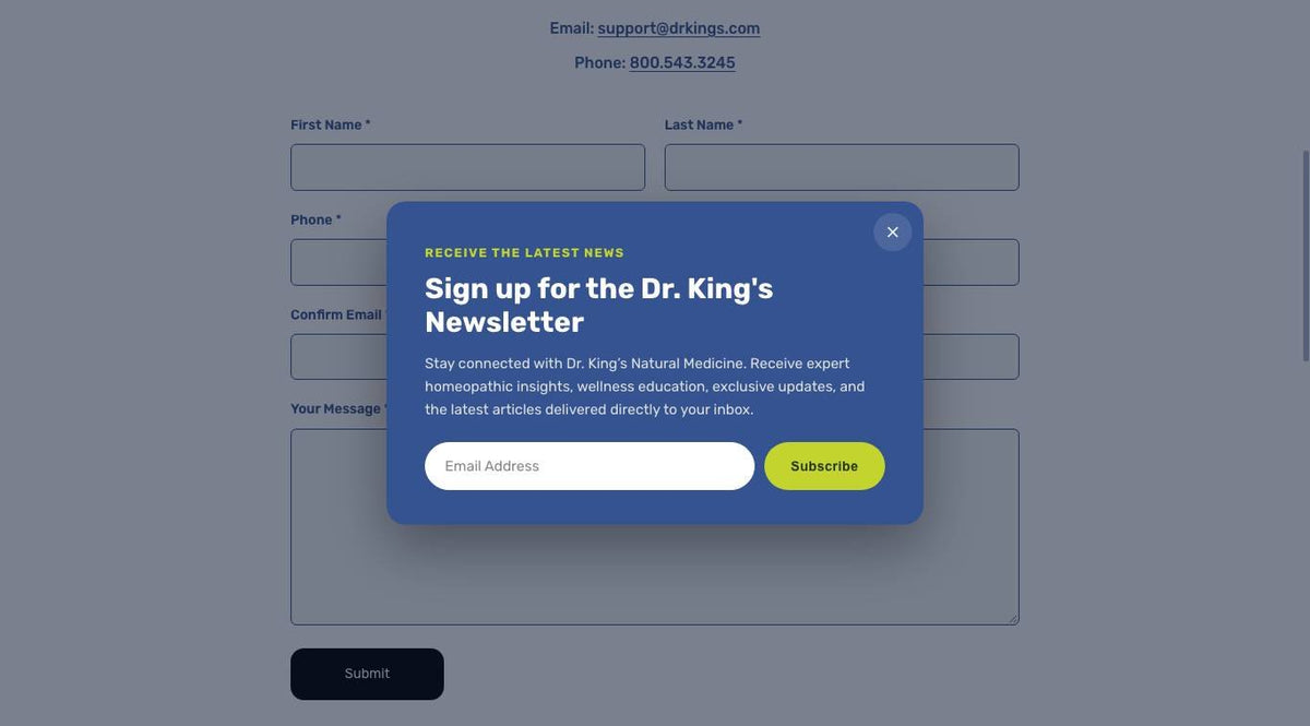 The same form after the fix, verified on the live site