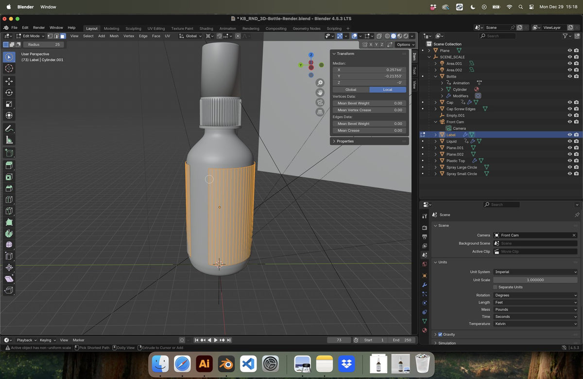 The bottle built first, before any artwork
