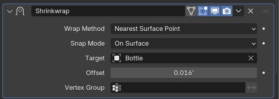 Shrinkwrap set to the nearest surface point