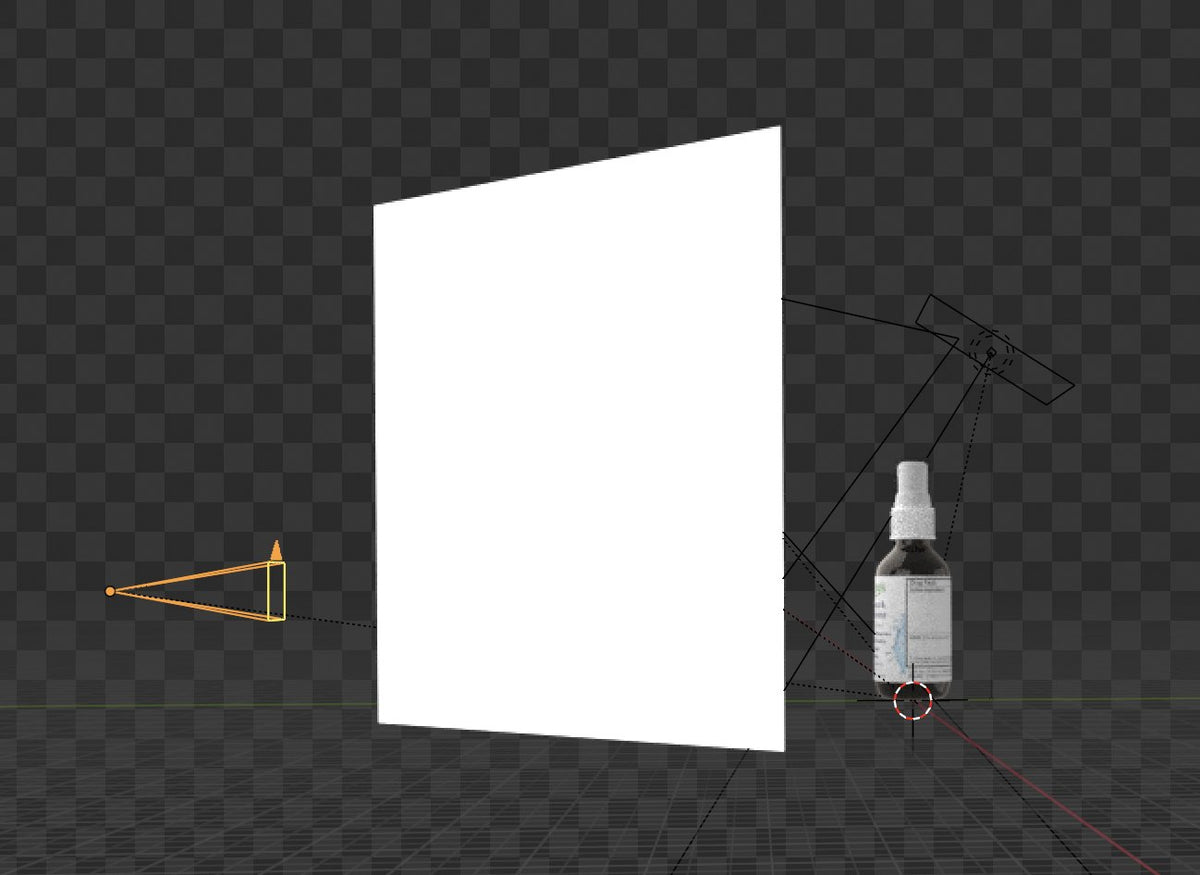 Camera, backdrop and product on the stage