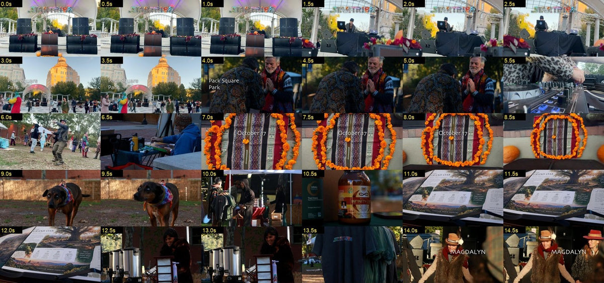 The film’s first fifteen seconds, frame by frame, with an act named only over that act