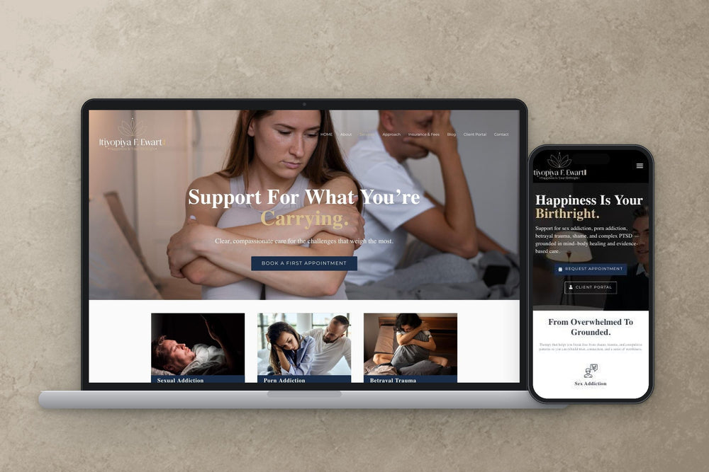 Itiyopiya F. Ewart, PLLC: Itiyopiya F. Ewart, PLLC website on desktop and phone