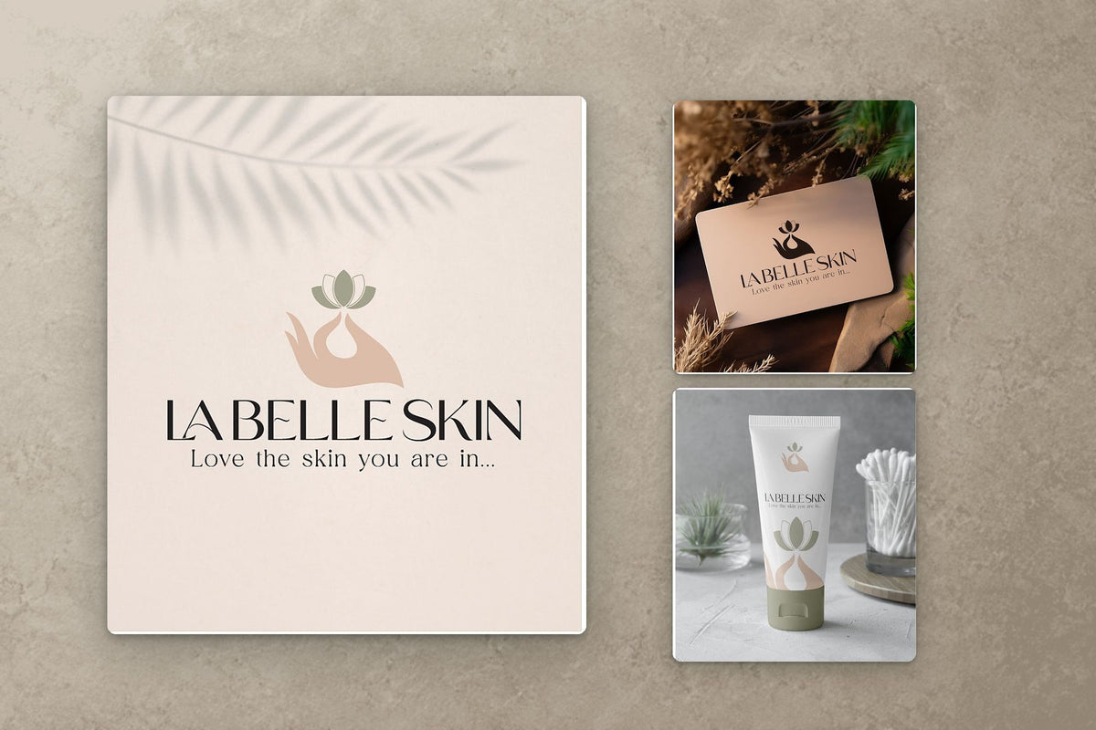 LaBelle Skin: LaBelle Skin logo, business card and tube