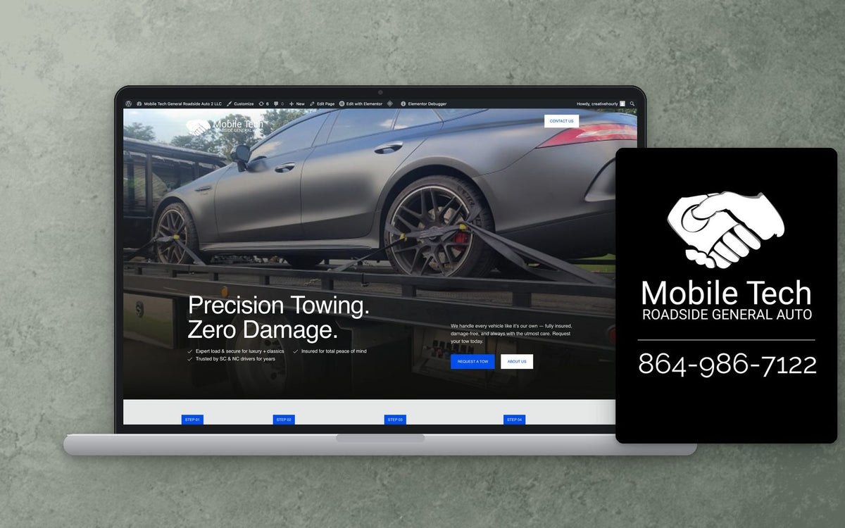The unpublished website direction beside the vehicle magnet