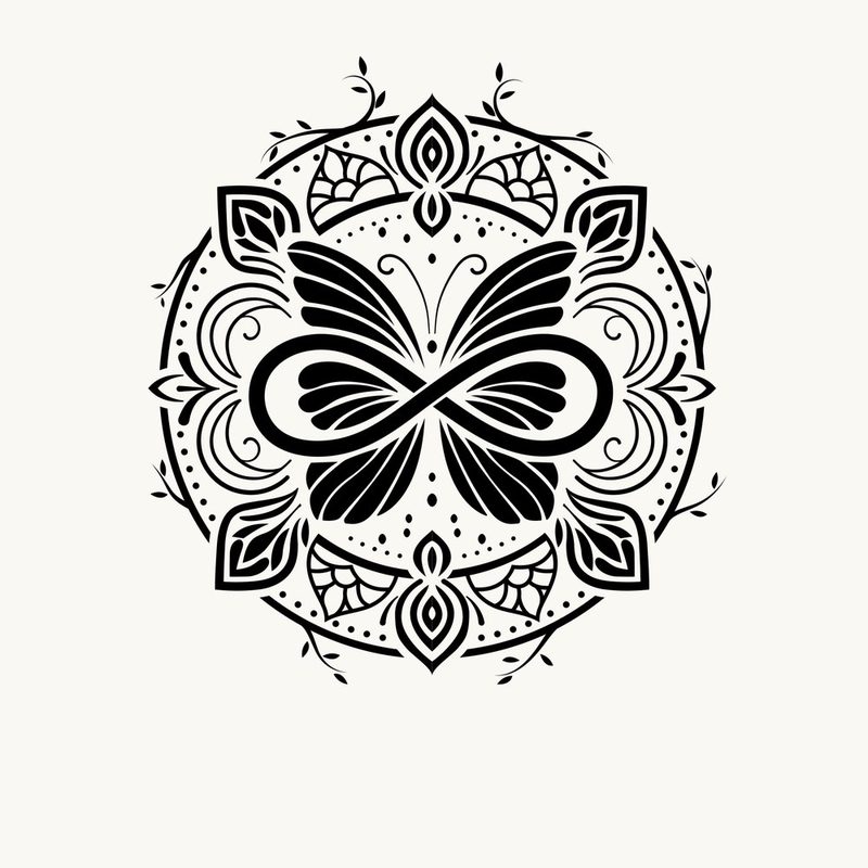 Every line of the mandala holds in a single ink.