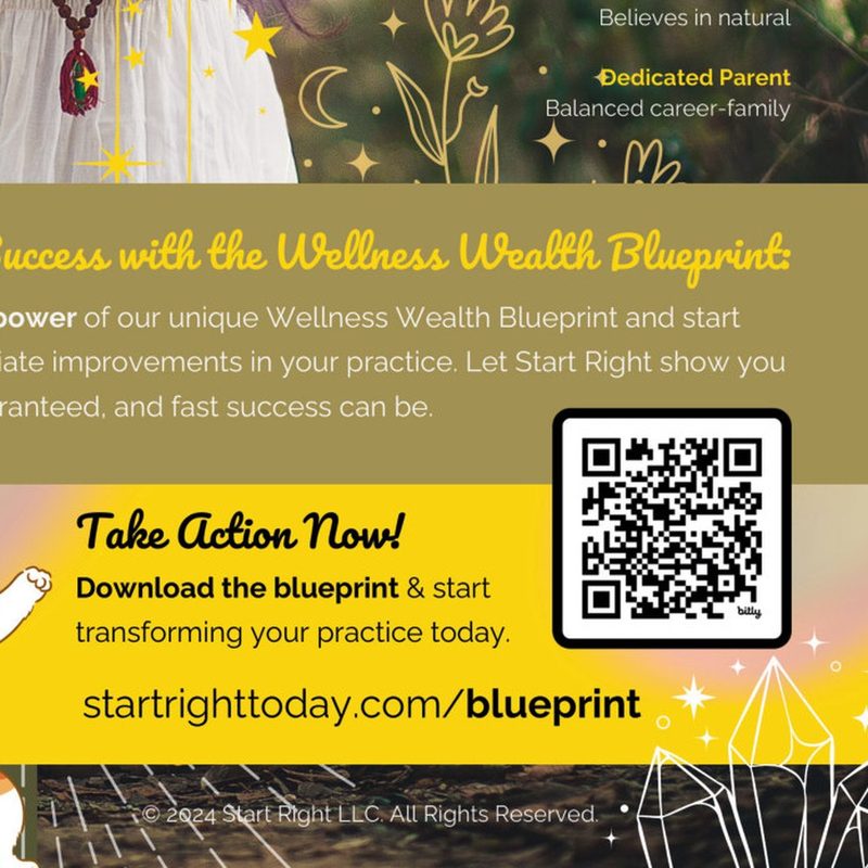 The flyer ends at one QR code and one address.