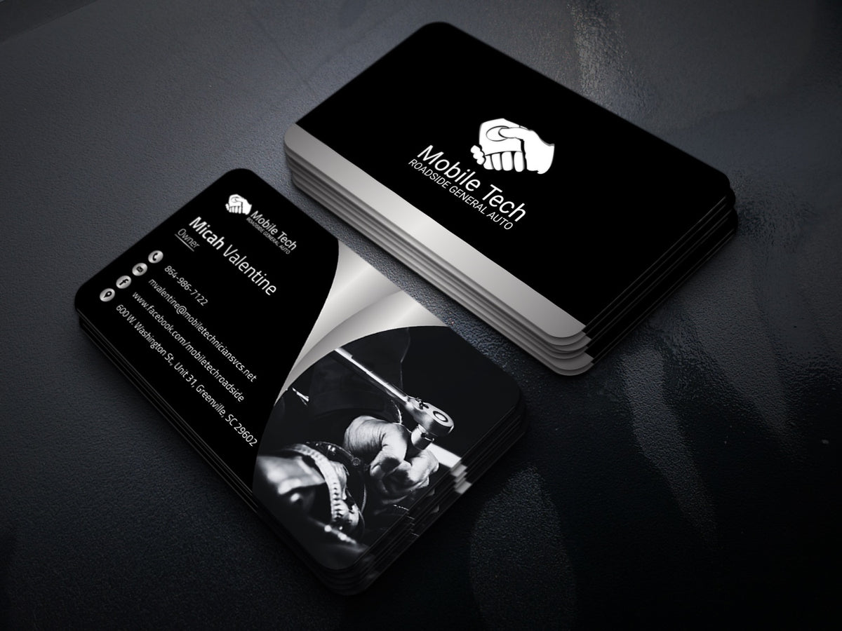 Original business-card presentation: alternate view