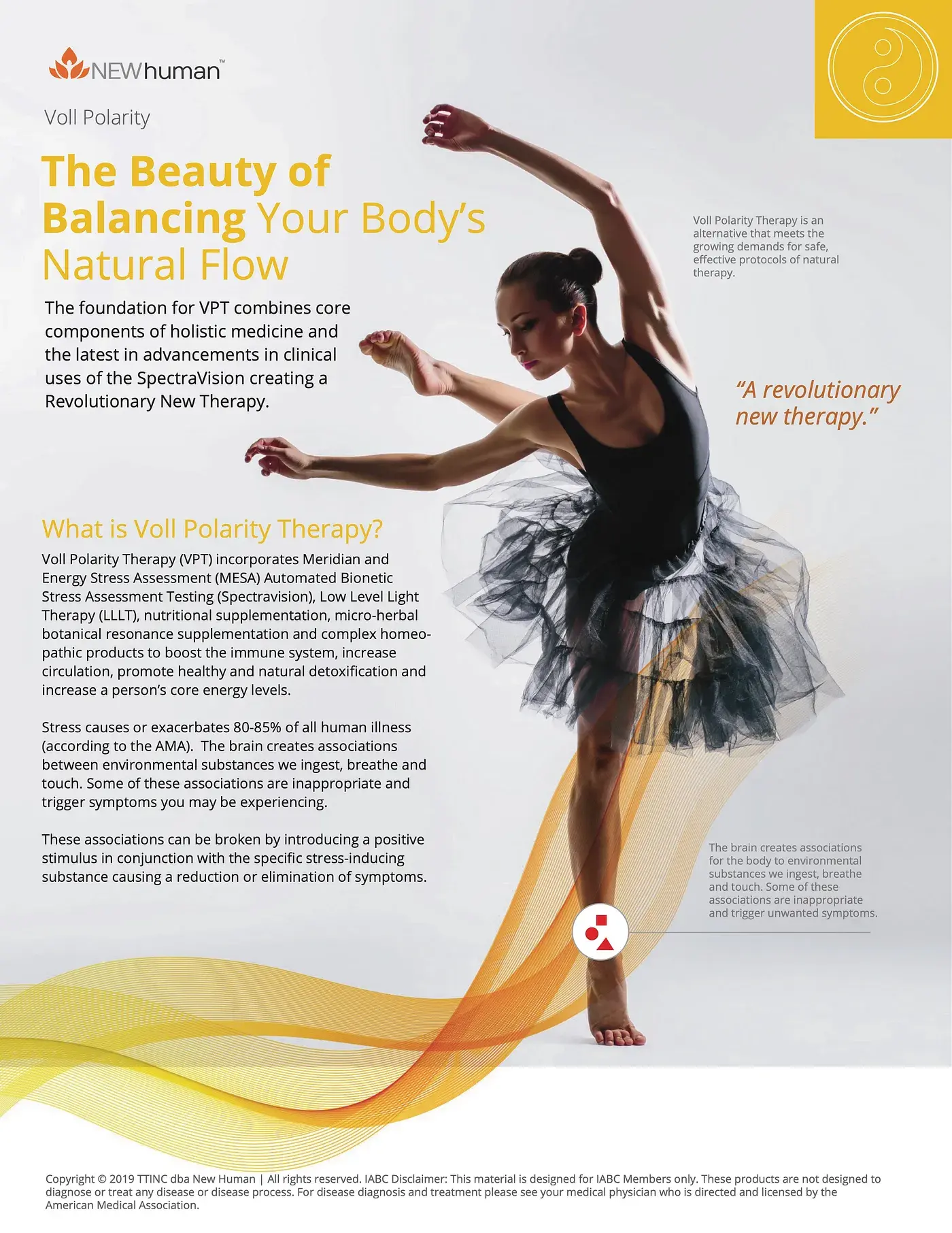 Health and wellness flyer with elegant ballerina visual and modern typography.